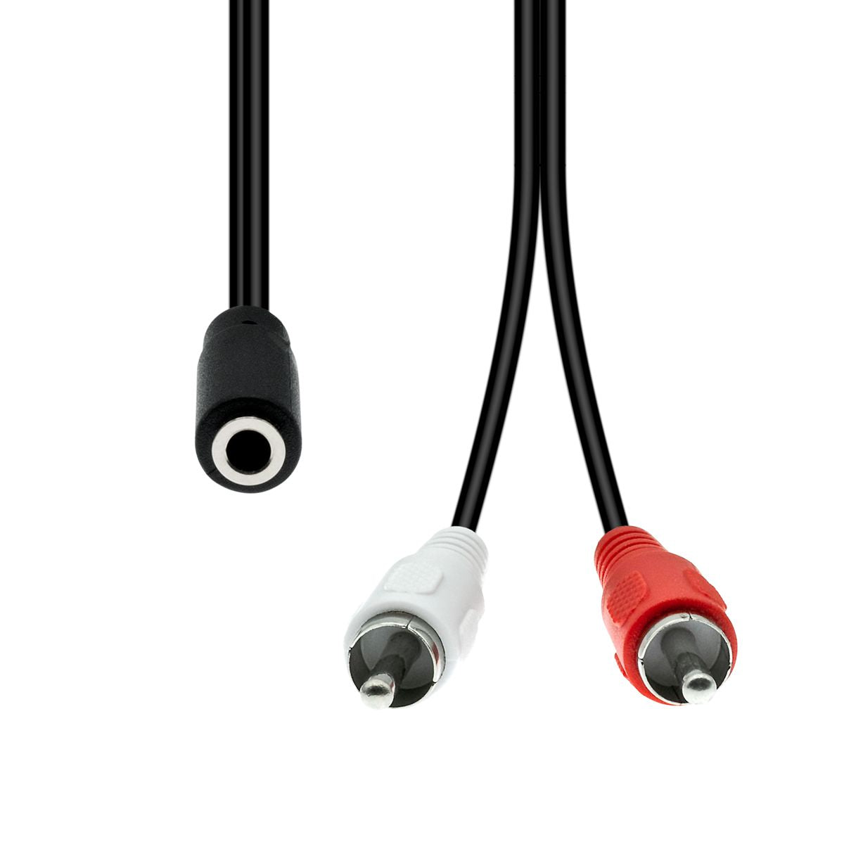 ProXtend Mini-Jack 3-Pin to 2 x RCA Audio Cable – 0.2m, Black