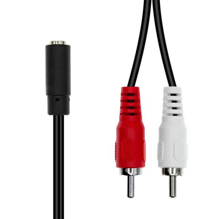 ProXtend M3F2XRCA-002 Mini-Jack 3-Pin to 2 x RCA Cable – 0.2m Black Audio Lead