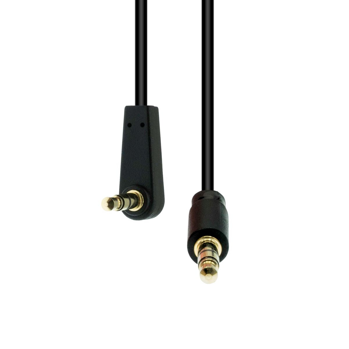 ProXtend 3.5mm Mini-Jack 3-Pin Angled Slim Audio Cable M-M Black 0.5m