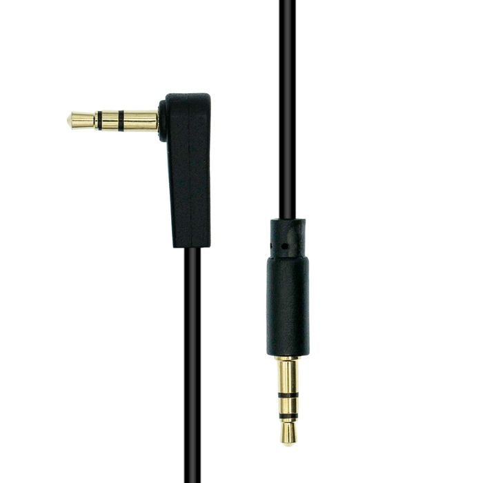 ProXtend M3SA-015 3.5mm Mini-Jack 3-Pin Angled Slim Audio Cable Male to Male Black 1.5m