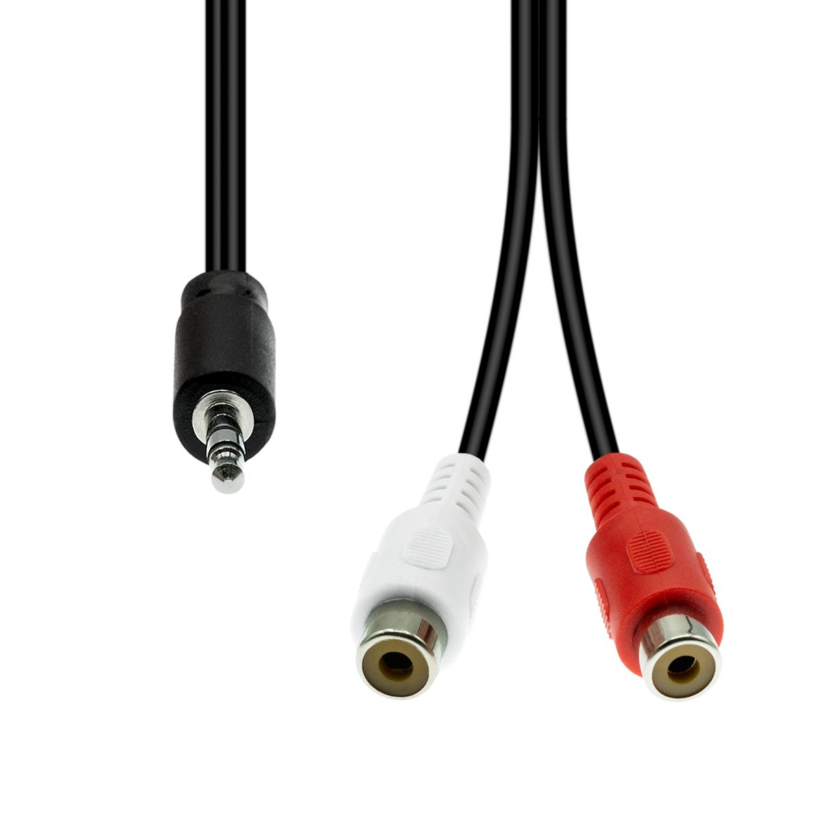ProXtend 3.5mm to 2 x RCA Audio Cable, 0.2m, Black, Male-Male