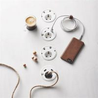 Forming Function 935-PD10W Power Socket with 4 Cable Feedthroughs – White