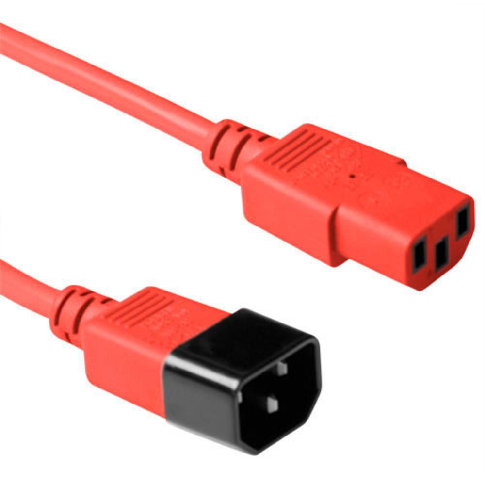MicroConnect PE1413R3 Red 3m Power Cable C13 to C14 Coupler