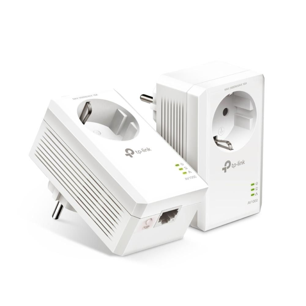 TP-Link TL-PA7017P KIT PowerLine Network Adapters – AV1000 Gigabit Passthrough Starter Kit
