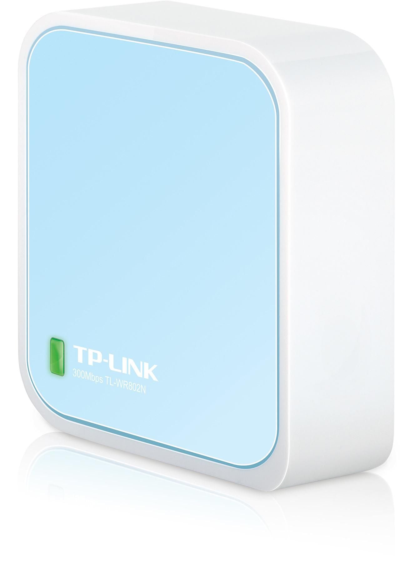 TP-Link TL-WR802N Portable Router – 300Mbps Wi-Fi 4, Fast Ethernet, Blue/White