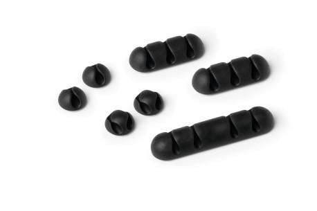 Durable 504137 Cable Clips Set – Self-Adhesive Cable Management, Black
