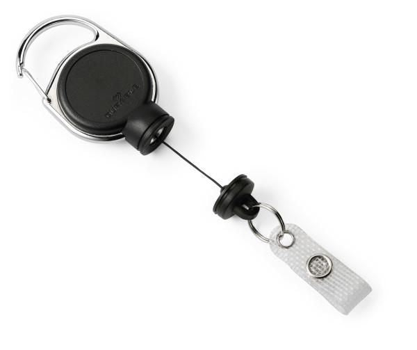 Durable 832901 Retractable Badge Reel – Extra Strong Keyring 60cm Black
