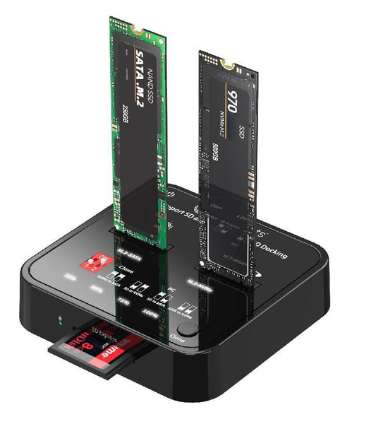 CoreParts MS-CLONER-M2-SD Media Duplicator – M.2 SSD Clone Dock, USB-C, SD Reader