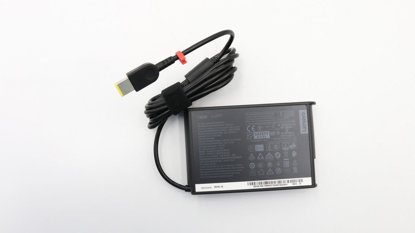 Lenovo FRU00HM686 135W AC Adapter – Slim-Tip 20V UL Certified Compact Power Supply