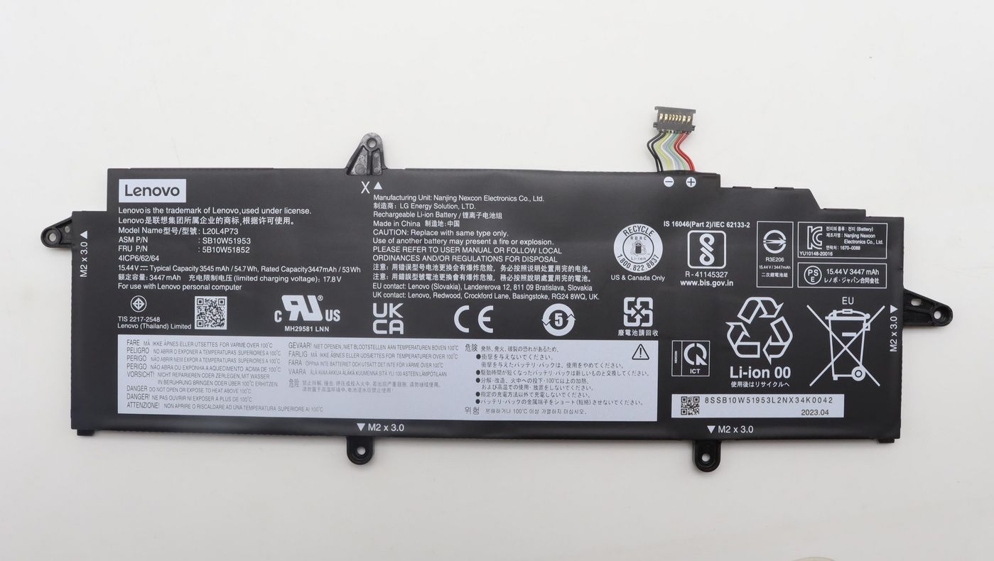 Lenovo 5B10W51852 Internal Battery – 4-Cell 54.7Wh 15.44V Li-ion