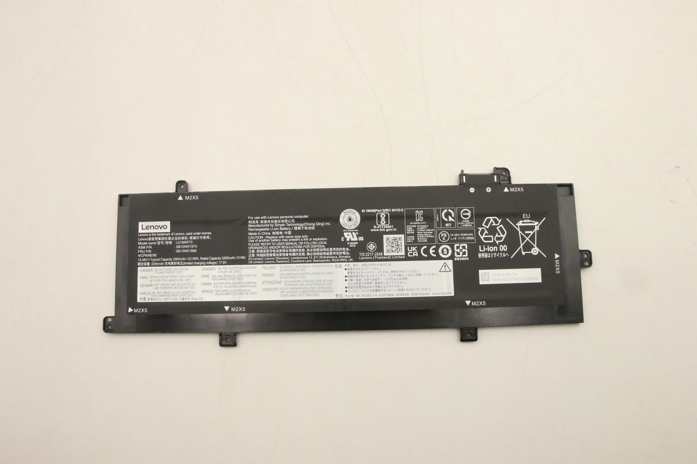 Lenovo 5B10W51869 Battery – Internal 52.5Wh 4-Cell Li-ion