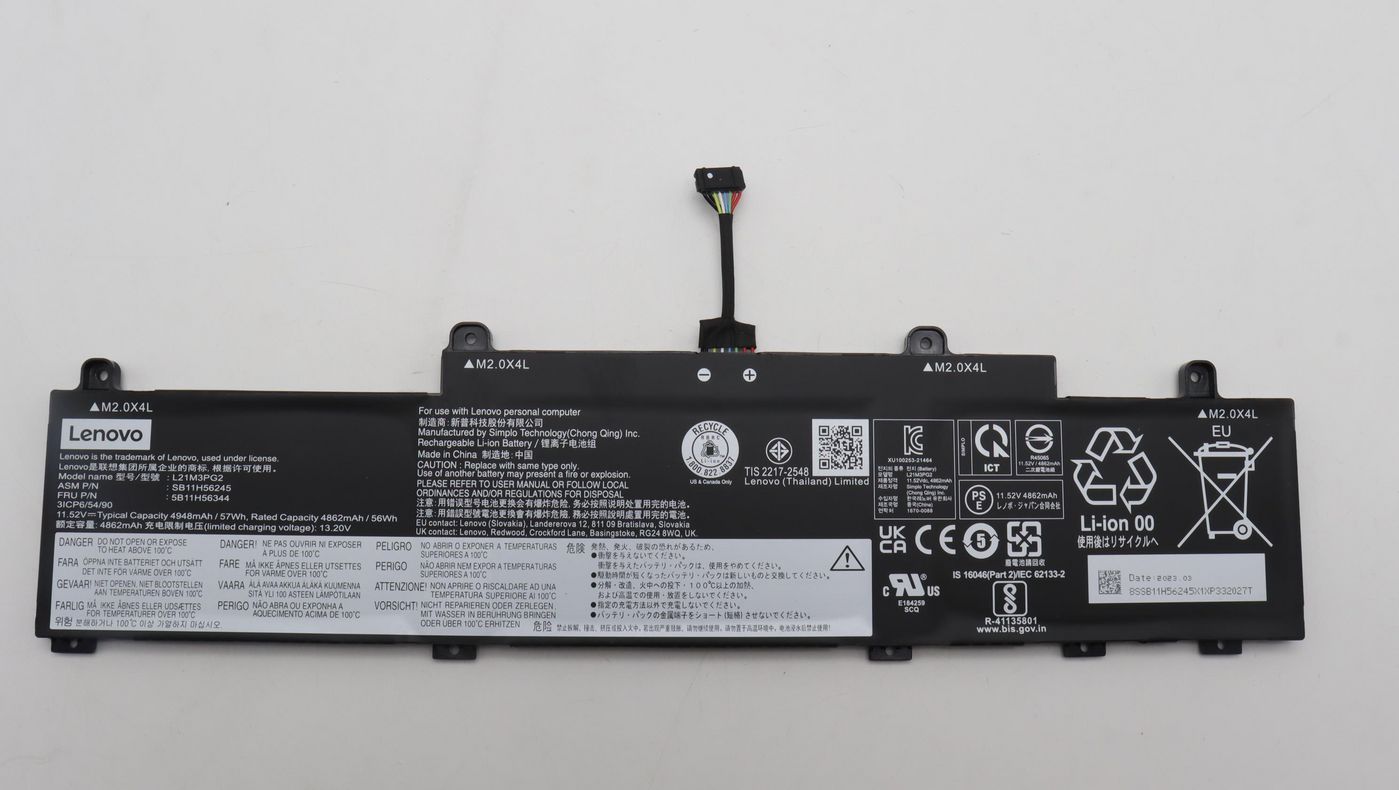 Lenovo 5B11H56344 Battery – 3-Cell 57Wh Li-ion Rapid Charge