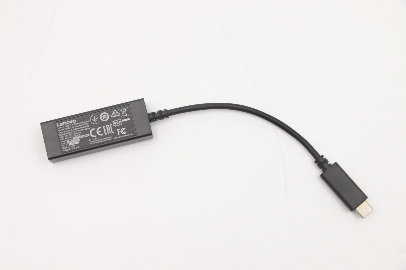 Lenovo 5C11E09636 USB-C to Ethernet Adapter – Gigabit, Compact, Hot Plug