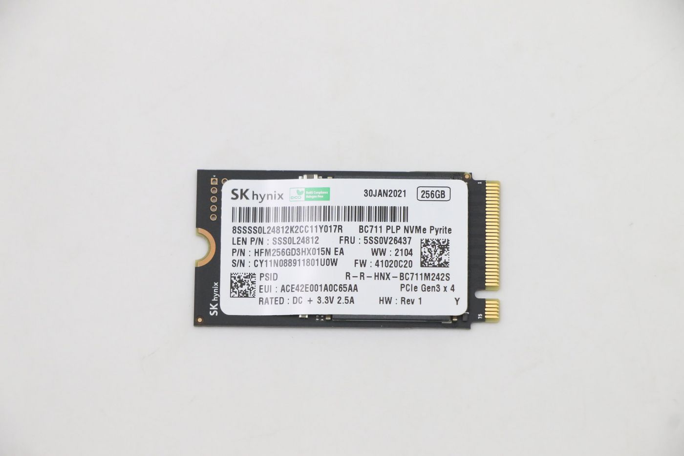 Lenovo 5SS0V26437 Internal SSD – 256GB M.2 2242 PCIe 3.0 x4 NVMe