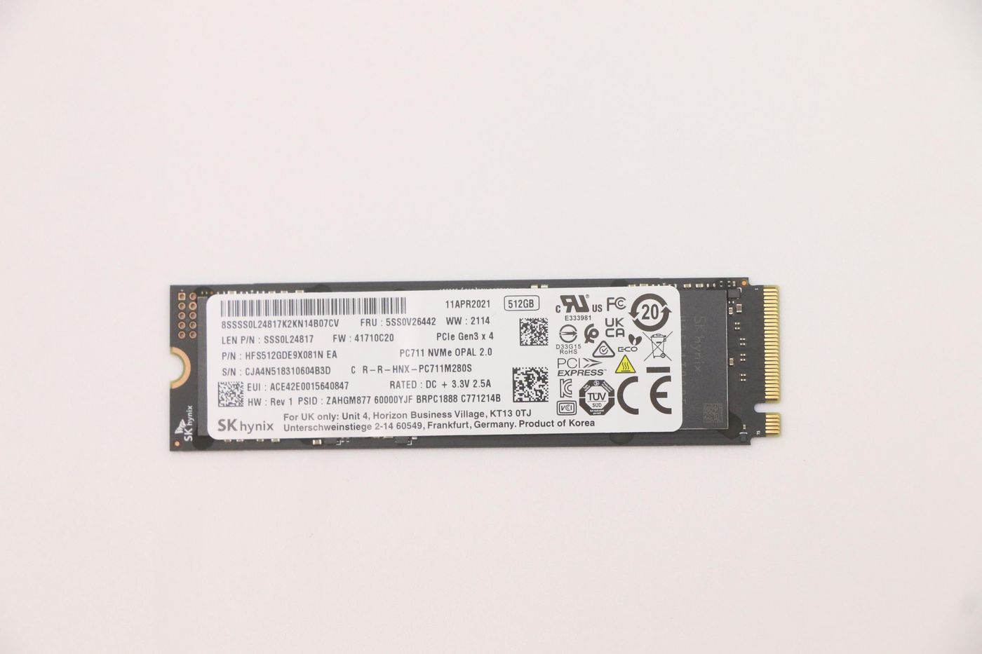 Lenovo 5SS0V26442 M.2 2280 SSD – 512GB PCIe 3.0 x4 Internal Solid State Drive