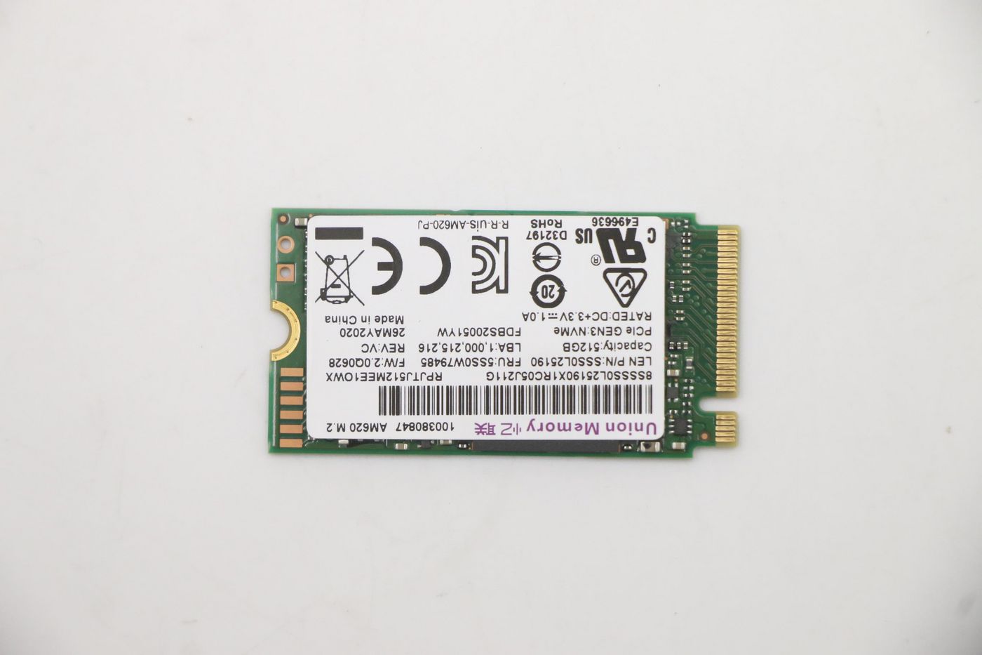 Lenovo 5SS0W79485 512GB M.2 2242 PCIe 3x4 NVMe Internal SSD (Refurbished)