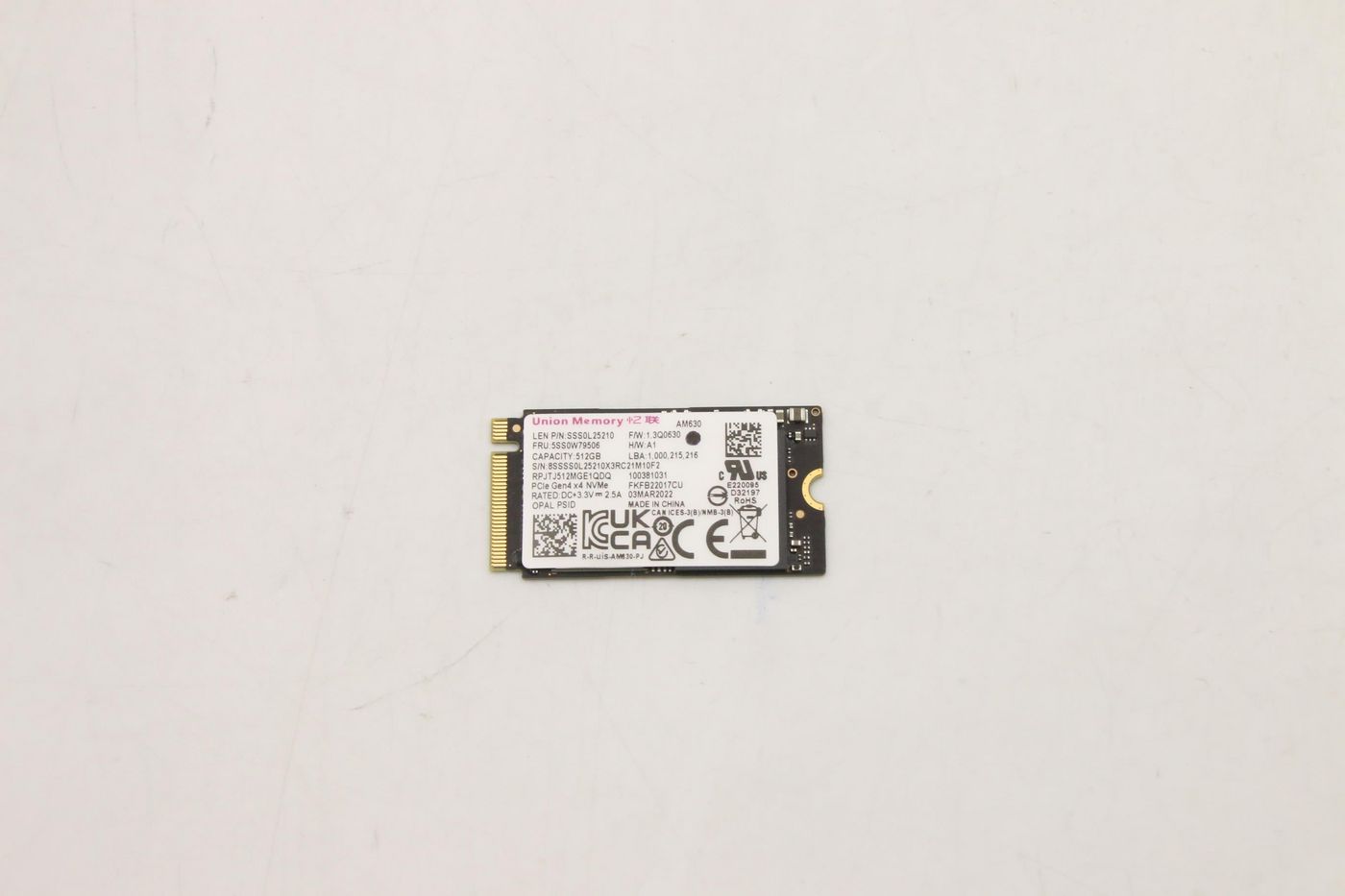 Lenovo 5SS0W79506 Internal SSD – M.2 2242 512GB PCIe 4.0 NVMe OPAL