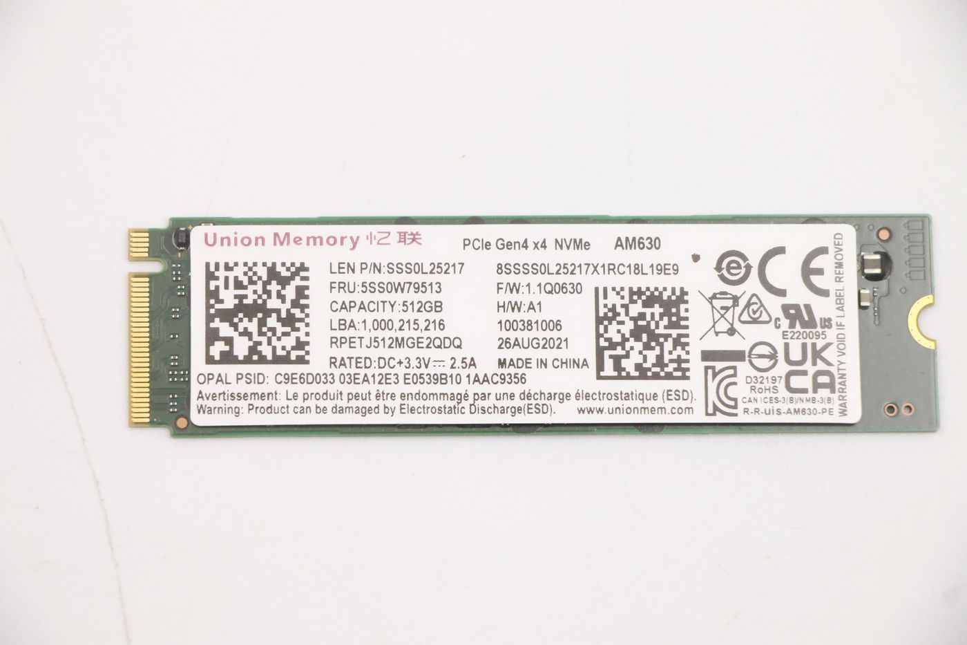 Lenovo 5SS0W79513 Internal SSD – M.2 2280 512GB PCIe 4.0 x4 OPAL