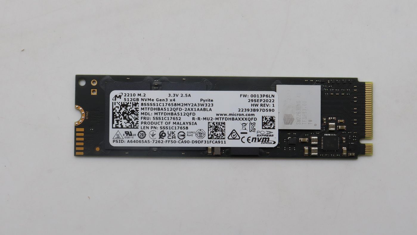 Lenovo 5SS1C17652 512GB M.2 PCIe NVMe SSD – QLC, 2200 MB/s Read, 2280