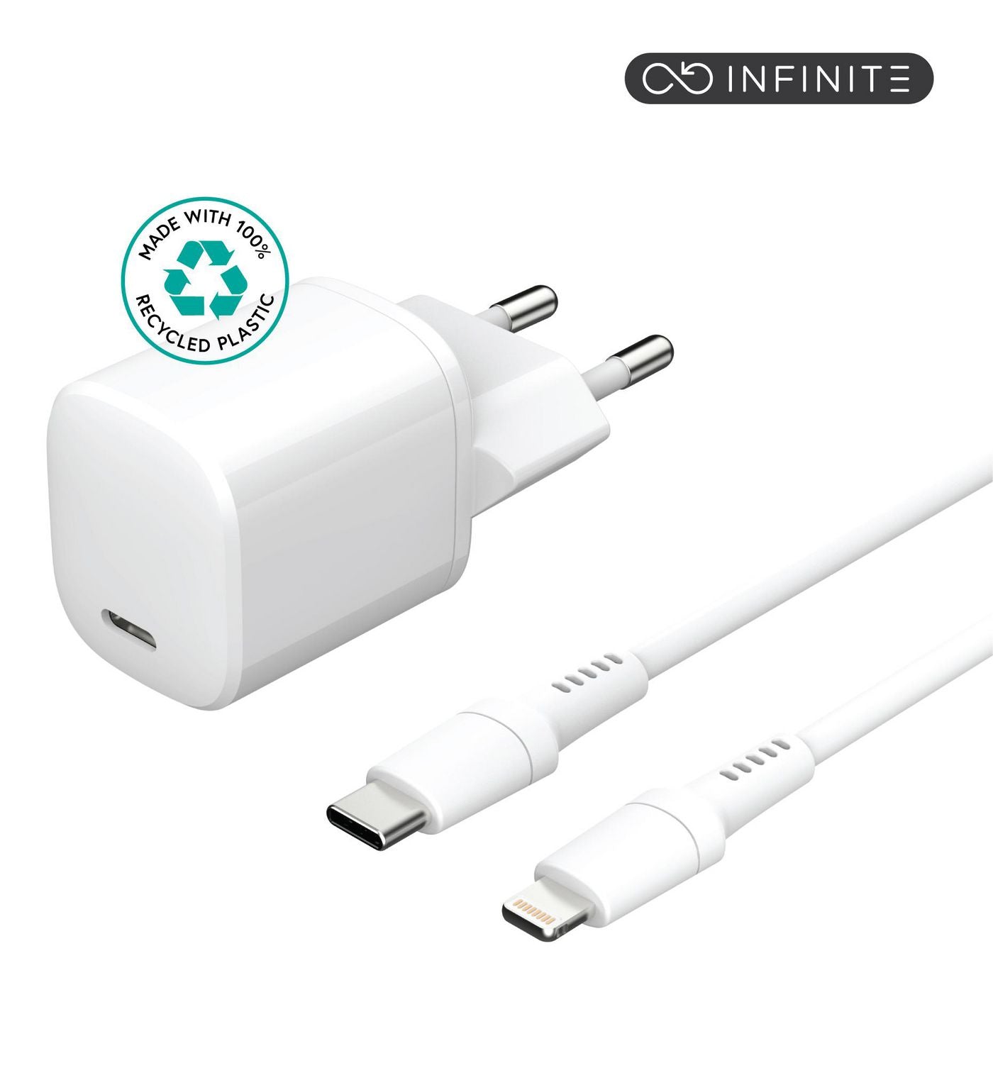 eSTUFF ES637500 Charger Kit – 20W USB-C PD Fast Charging White