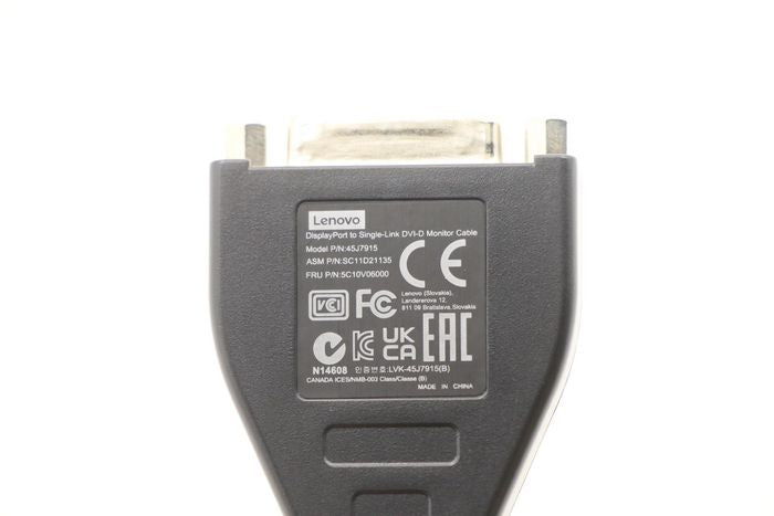 Lenovo 5C10V06000 DisplayPort to DVI Dongle Adapter Cable – High-Definition