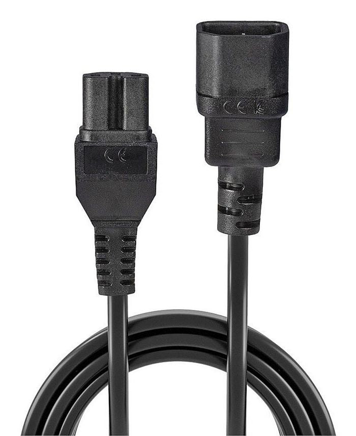 Lindy 30314 Power Cable – IEC C14 to IEC C15 2m Black H05-VVF 3G 1.00mm²