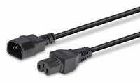 Lindy 30314 Power Cable – IEC C14 to IEC C15 2m Black H05-VVF 3G 1.00mm²