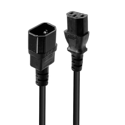 Lindy 30320 IEC Extension Cable 0.5m – Black Power Lead VDE Certified