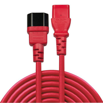 Lindy 30476 IEC Extension Cable 0.5m Red – C14 to C13 Power Lead