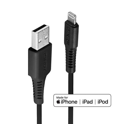 Lindy 31319 USB to Lightning Cable – 0.5m Black Data Sync & Charge