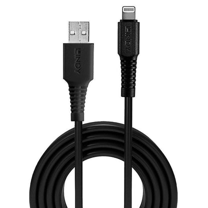 Lindy 31319 USB to Lightning Cable – 0.5m Black Data Sync & Charge
