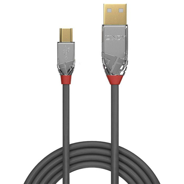 Lindy 36632 USB 2.0 Type A to Mini-B Cable – 2m Cromo Line Gold-Plated