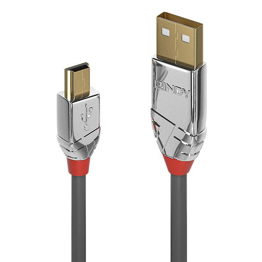 Lindy 36631 USB 2.0 Type A to Mini-B Cable – 1m Cromo Line Gold-Plated