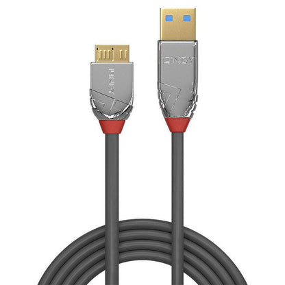 Lindy 36659 USB 3.2 Type A to Micro-B Cable – 3m, 5Gbps, Cromo Line