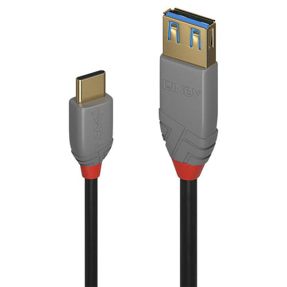 Lindy 36895 USB 3.2 Type C to A Adapter Cable 0.15m 10Gbps Black