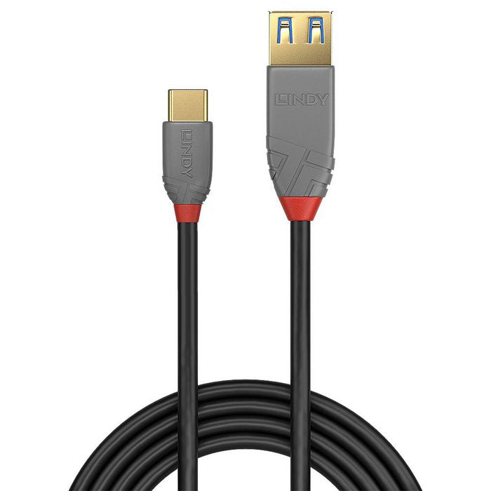 Lindy 36895 USB 3.2 Type C to A Adapter Cable 0.15m 10Gbps Black