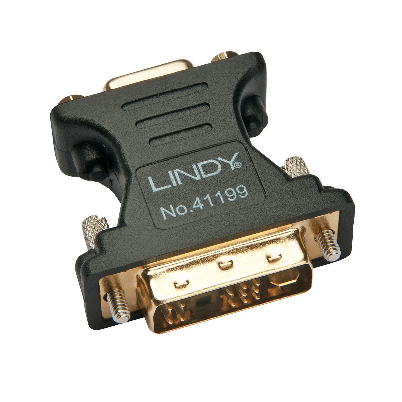 Lindy DVI-A Male to VGA Female Adapter – Black, Gold Plated Contacts
