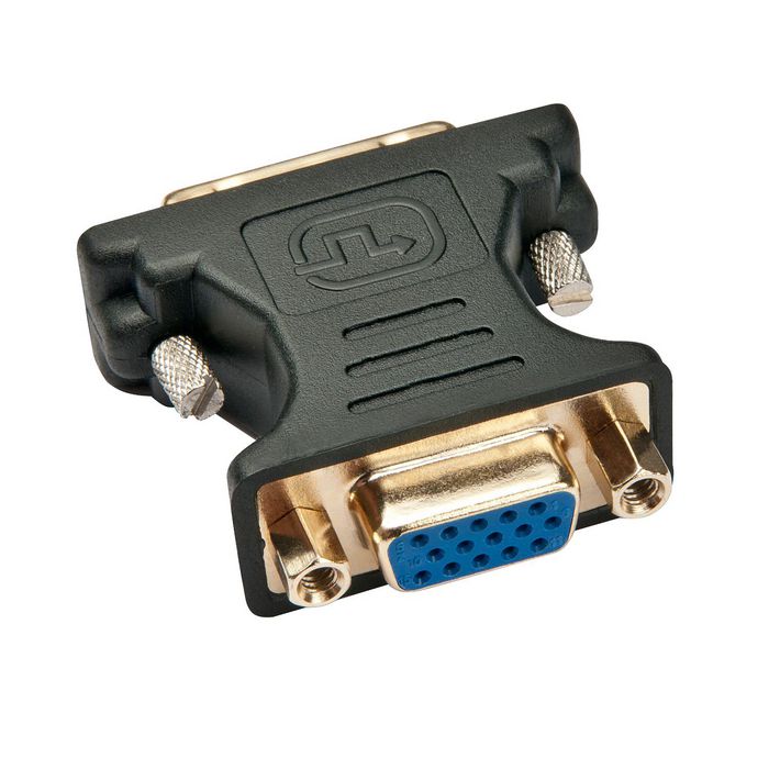 Lindy 41199 DVI-A Male to VGA Female Adapter – Black, Gold Plated Contacts, Durable Moulded Plastic