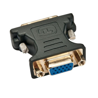 Lindy 41199 DVI-A Male to VGA Female Adapter – Black, Gold Plated Contacts, Durable Moulded Plastic