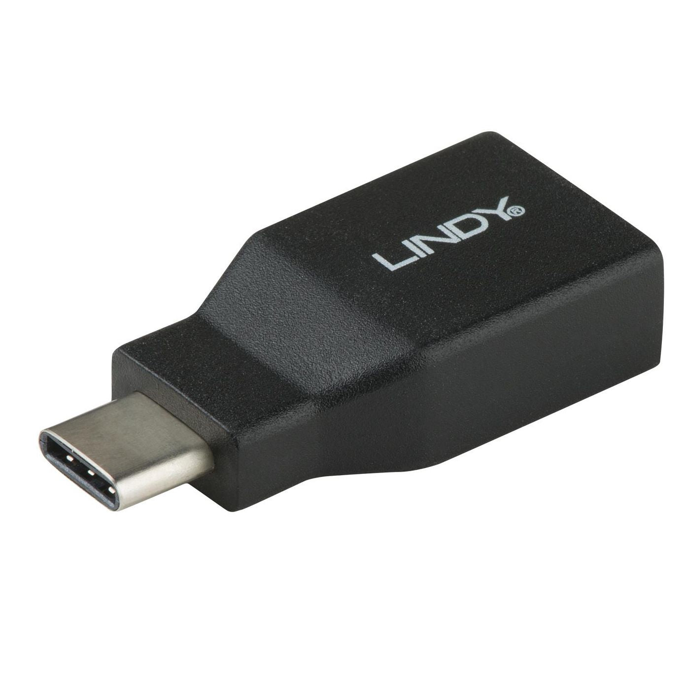 Lindy USB 3.2 Type C to A Adapter – 10Gbps, Black, Nickel-Plated