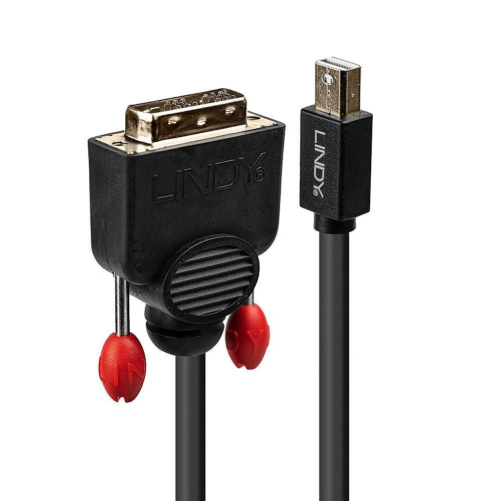 Lindy 41953 Mini DisplayPort to DVI Cable 3m – Black for PC/Laptop