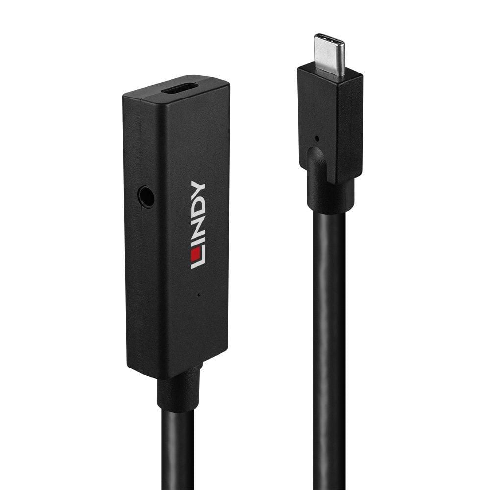 Lindy 43364 USB 3.2 Gen 2 C/C Active Extension Cable 5m Black