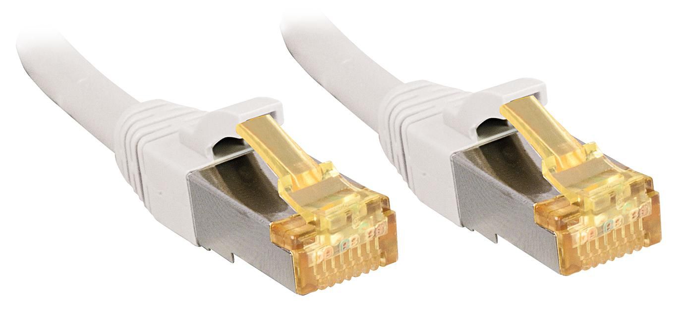 Lindy 10m RJ45 S/FTP LSZH Network Cable – Cat7, 600MHz, Gold Plated, White