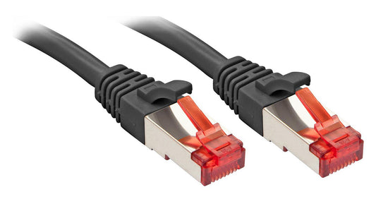 Lindy Cat6 1m S/FTP Network Cable – RJ45, Black, Gold-Plated Contacts