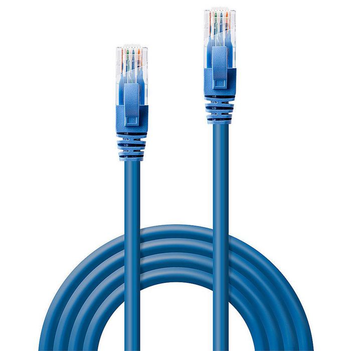 Lindy 48019 3m Cat6 U/UTP Network Cable – Blue, RJ45, 24AWG, 10 Year Warranty