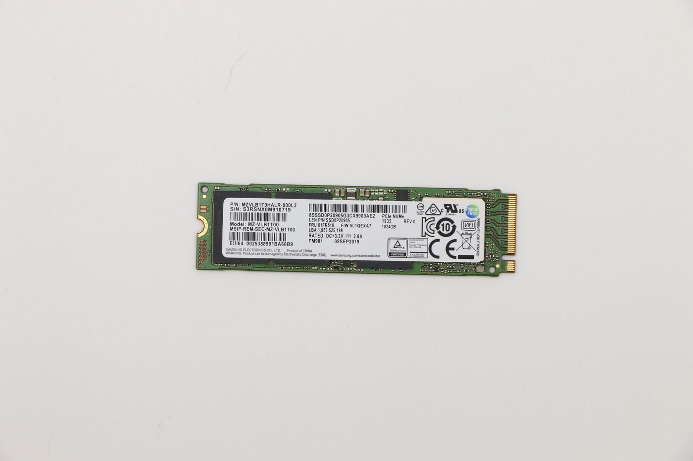 Lenovo FRU01FR510 1TB PCIe M.2 NVMe SSD – High-Speed Internal Storage