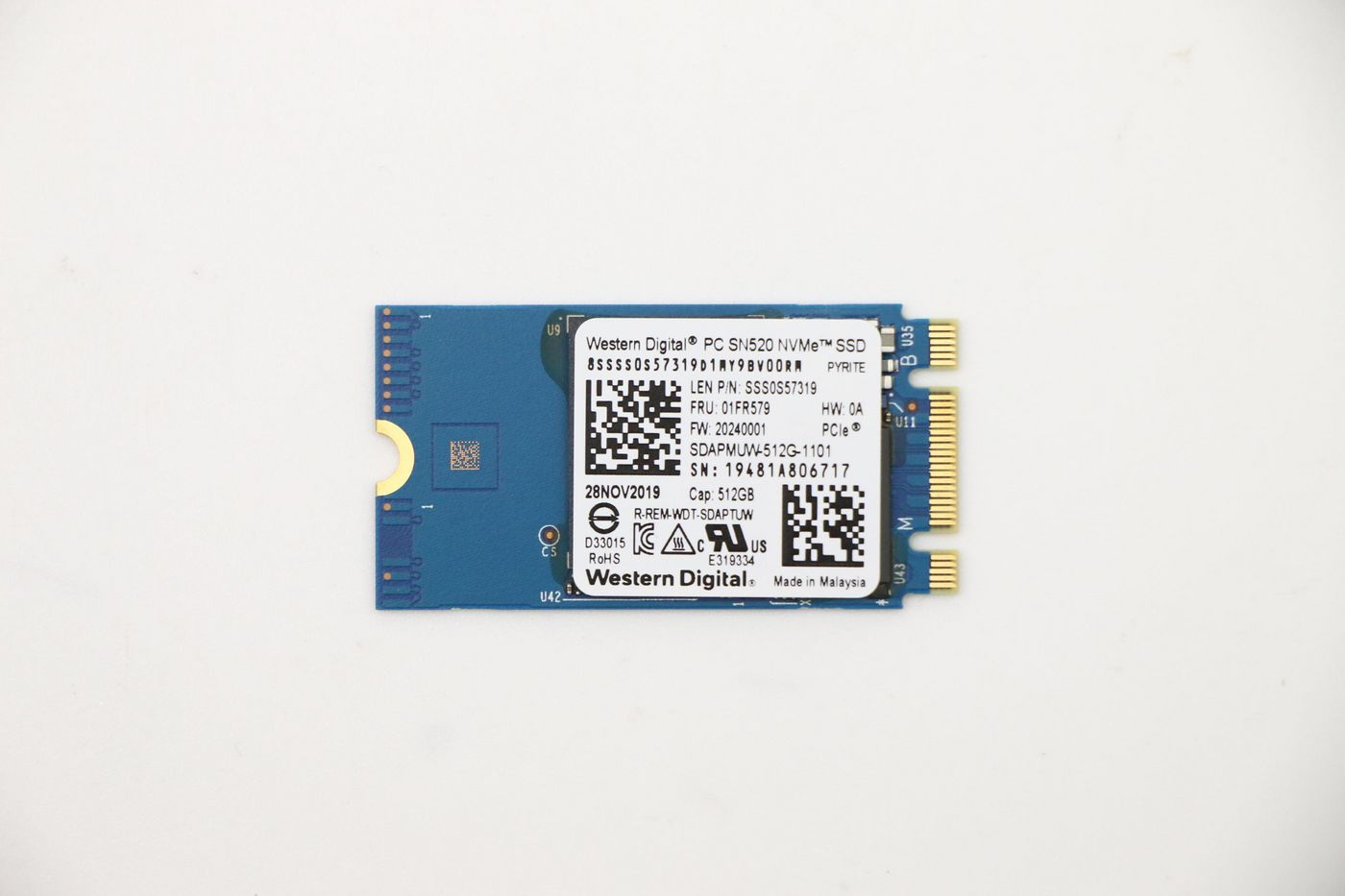 Lenovo 01FR579 512GB M.2 2242 PCIe Gen3 x2 SSD – High-Speed Internal Storage