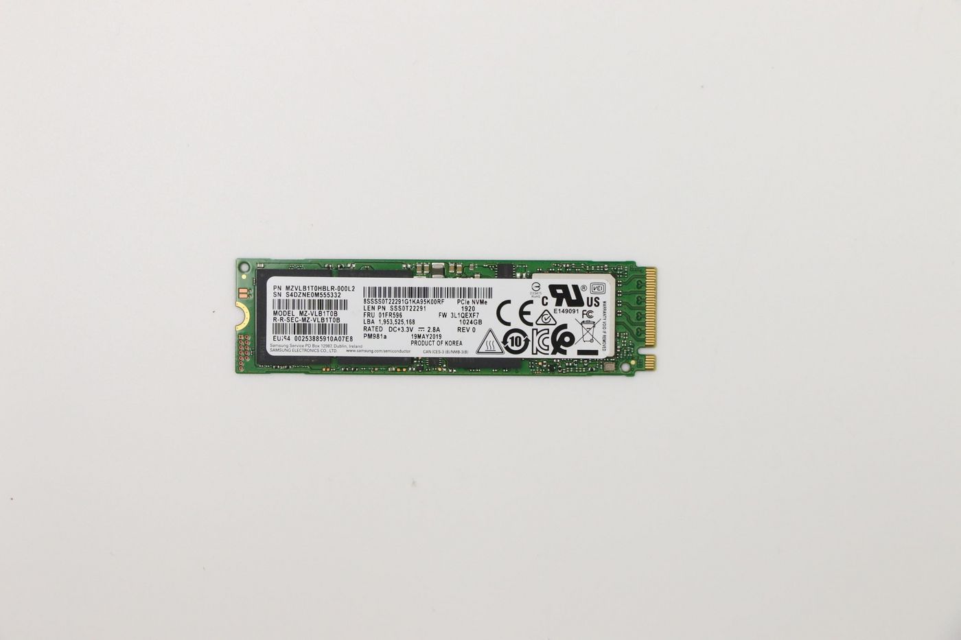 Lenovo 01FR596 1TB M.2 PCIe 2280 SSD NVMe 1.3 High-Speed Solid State Drive