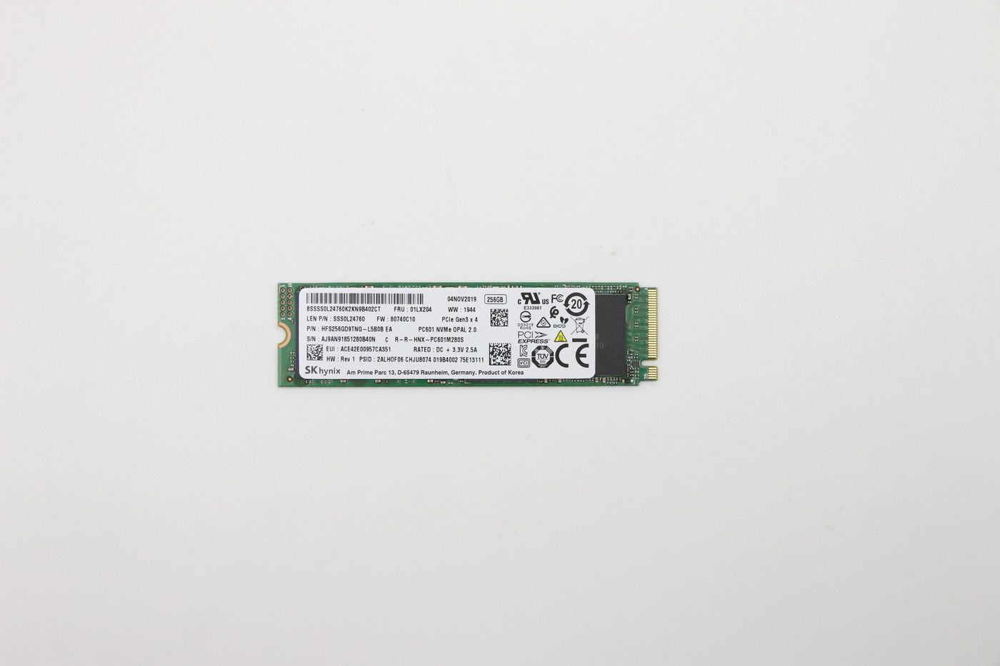 Lenovo 01LX204 Internal SSD – M.2 PCIe NVMe 256GB OPAL 2.0 3000MB/s