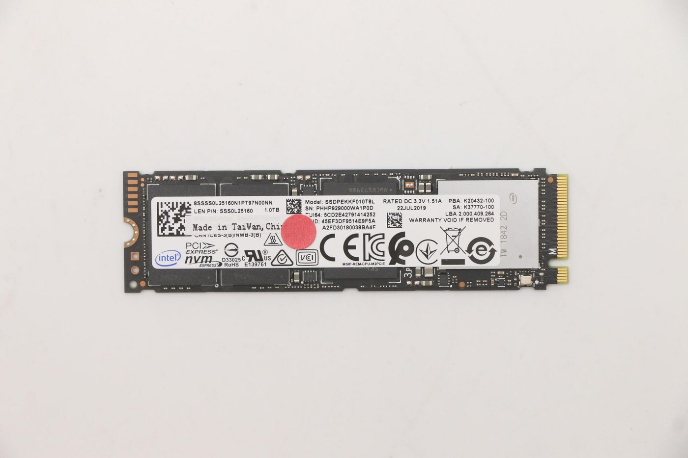 Lenovo 00UP740 Internal SSD – 1TB M.2 2280 PCIe NVMe OPAL 2.0
